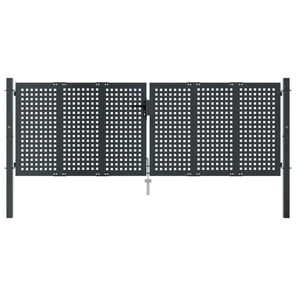 vidaXL Garden Gate Anthracite 300x75 cm Steel