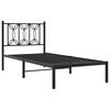 vidaXL Metal Bed Frame without Mattress with Headboard Black 80x200cm