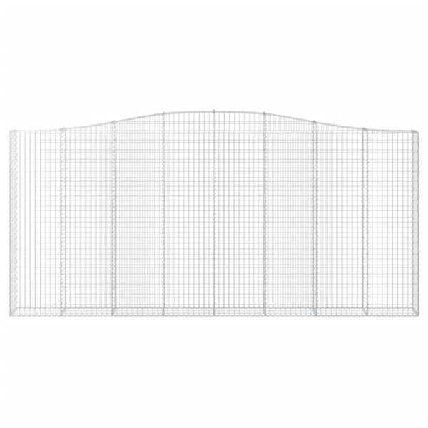 vidaXL Arched Gabion Baskets 3 pcs 400x30x180/200 cm Galvanised Iron