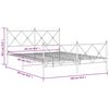vidaXL Metal Bed Frame without Mattress with Footboard White 160x200cm