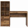 vidaXL Desk with Drawer 2 pcs Old Wood