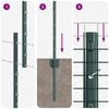 vidaXL Fence with Post Green 1.4 x 25 m Steel and PVC