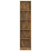 vidaXL 5-Tier Book Cabinet Smoked Oak 40x24x175 cm Engineered Wood