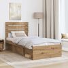 vidaXL Bed Frame Artisian Oak 90 x 190 cm Solid Pine Wood