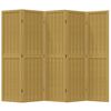vidaXL Room Divider 5 Panels Brown Solid Wood Paulownia