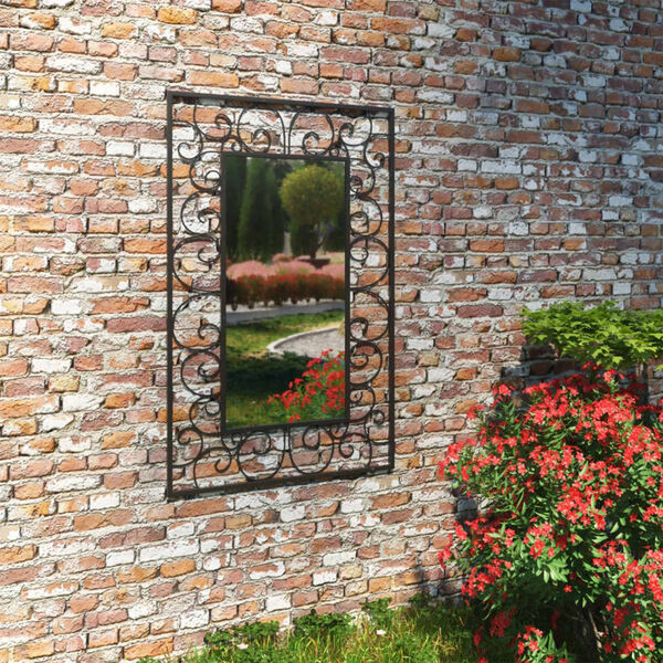 vidaXL Garden Wall Mirror Rectangular 50x80 cm Black