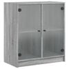 vidaXL Side Cabinet with Glass Doors Grey Sonoma 68x37x75,5 cm