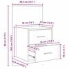 vidaXL Wall-mounted Bedside Cabinet 2 pcs Old Wood 48.5 x 32.5 x 80 cm