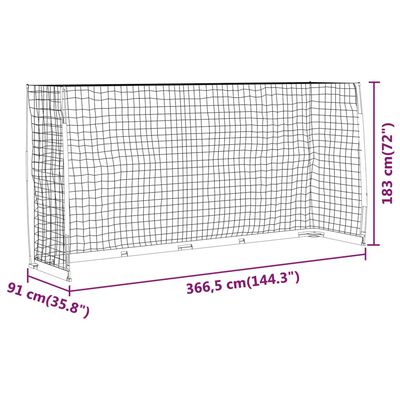 vidaXL Soccer Goal 366.5x91x183 cm Steel