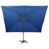 vidaXL Cantilever Garden Parasol with Double Top Azure Blue 400x300 cm