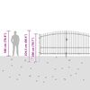 vidaXL Garden Gate with Lock Woerden Grey 100 x 400 cm Steel