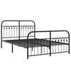 vidaXL Metal Bed Frame without Mattress with Footboard Black 140x200cm