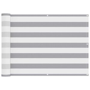 vidaXL Balcony Screen Light Grey and White 75 x 700 cm