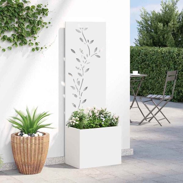 vidaXL Garden Privacy Screen White 50 x 140 cm Cold-rolled steel