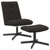 vidaXL Swivel Chair with Footstool Black Boucl&eacute;