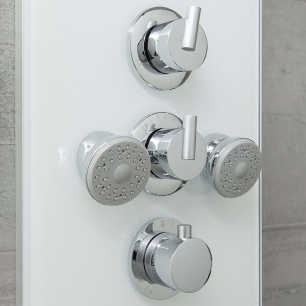SCH&Uuml;TTE Glass Shower Panel with Thermostatic Mixer LANZAROTE White