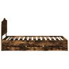 vidaXL Bed Frame with Drawer Smoked Oak 98.5 x 200 cm Engineer Wood
