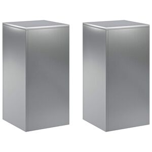 vidaXL Plant Stand 2 pcs Silver 30 x 30 x 60 cm Stainless Steel