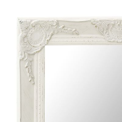 vidaXL Wall Mirror Baroque Style 50x120 cm White