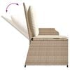 vidaXL Garden Bench with Cushion Black and Cream White Poly Rattan