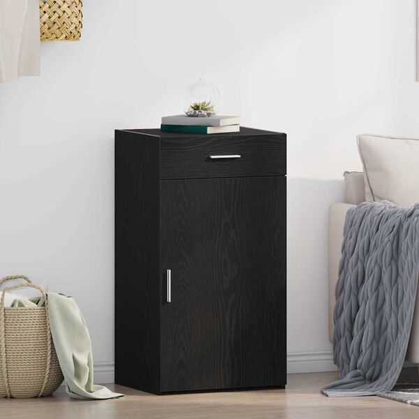 vidaXL Sideboard with Drawer Black Oak 50 x 42.5 x 93 cm