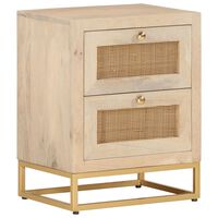 vidaXL Bedside Cabinet 40x30x50 cm Solid Wood Mango and Iron