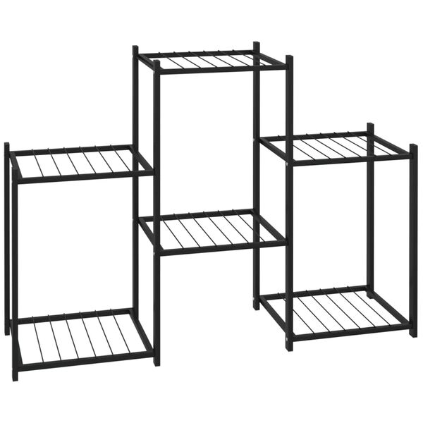 vidaXL Flower Stand 83x25x60 cm Black Iron