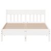 vidaXL Bed Frame without Mattress White 120x190 cm Small Double Solid Wood Pine