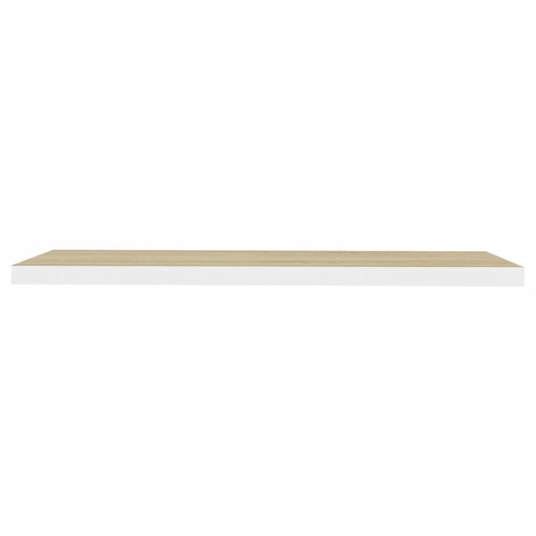 vidaXL Floating Wall Shelf Oak and White 90x23.5x3.8 cm MDF