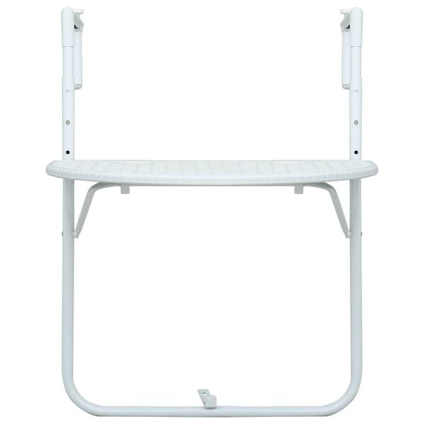 vidaXL Hanging Balcony Table White 60x64x83.5 cm Plastic Rattan Look