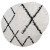 vidaXL Shaggy Rug PAMPLONA High Pile Modern Cream and Black &Oslash; 80 cm