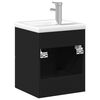 vidaXL Bathroom Sink Cabinet with Built-in Basin Black