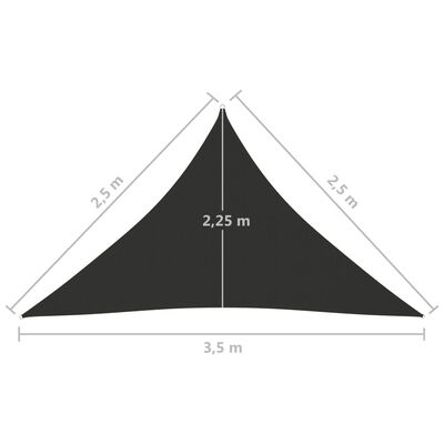 vidaXL Sunshade Sail Oxford Fabric Triangular 2.5x2.5x3.5 m Anthracite