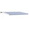 vidaXL Manual Retractable Awning with LEDs Blue and White 4.5 x 3 m