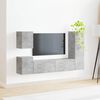 vidaXL TV Cabinet Set Wall-mounted 4 pcs Concrete Grey Engineered Wood