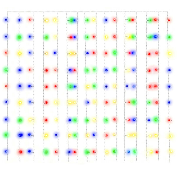 vidaXL LED Curtain Fairy Lights 3x3m 300 LED Colourful 8 Function