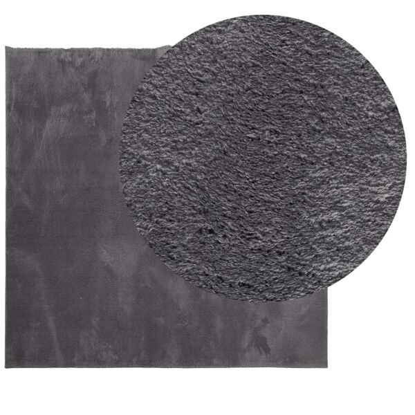 vidaXL Rug HUARTE Short Pile Soft and Washable Anthracite 120x120 cm