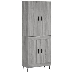 vidaXL Highboard Grey Sonoma 69.5x34x180 cm Engineered Wood