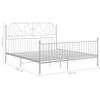 vidaXL Bed Frame without Mattress White Metal 180x200 cm Super King
