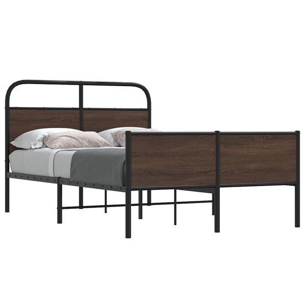 vidaXL Bed Frame without Mattress 140x190 cm Brown Oak Engineered Wood