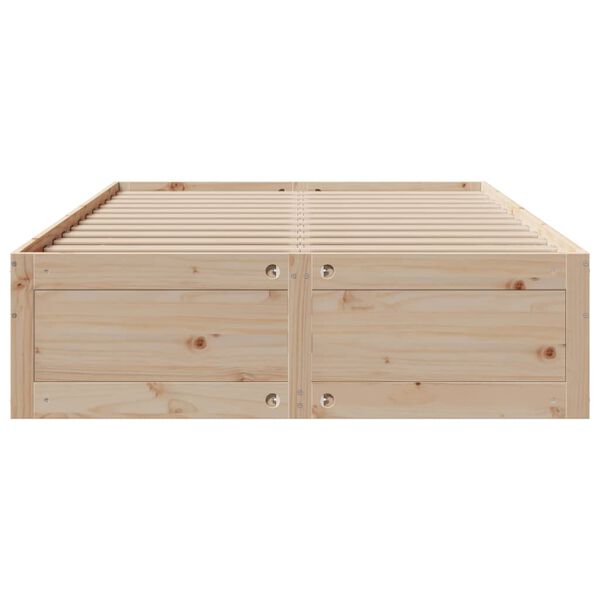 vidaXL Bed Frame without Mattress with Drawers 150x200 cm King Size Solid Wood Pine