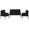 vidaXL Sofa Sets with Cushion 3 pcs Black 115 x 56 x 80 cm Plywood