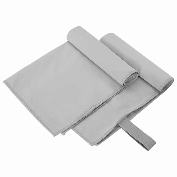 vidaXL Sports Towels 2 pcs Grey 50 x 30 cm Polyester and polyamide