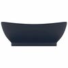 vidaXL Luxury Basin Overflow Oval Matt Dark Blue 58.5x39 cm Ceramic