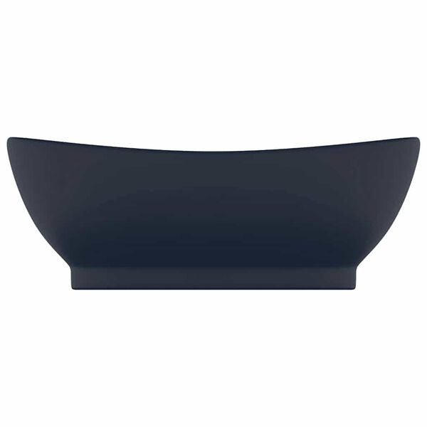 vidaXL Luxury Basin Overflow Oval Matt Dark Blue 58.5x39 cm Ceramic