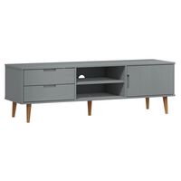 vidaXL TV Cabinet MOLDE Grey 158x40x49 cm Solid Wood Pine