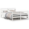 vidaXL Bed Frame with Headboard without Mattress White 150x200 cm King Size