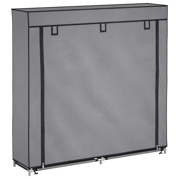 vidaXL Shoe Cabinet with Cover Grey 115x28x110 cm Fabric
