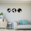 Homemania Wall Decoration World 140x41 cm Steel Black
