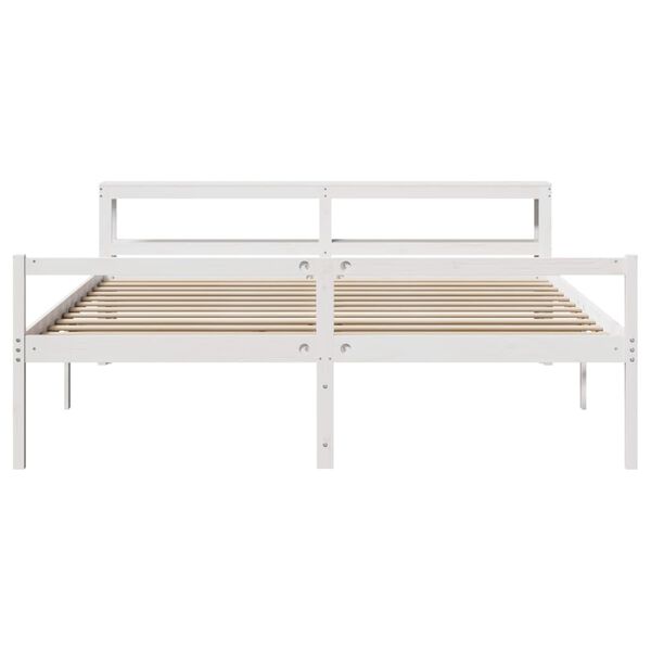 vidaXL Senior Bed with Headboard without Mattress White 180x200 cm Super King